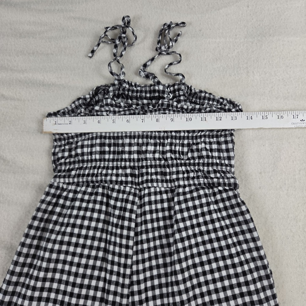 Black & White Gingham Checked Smocked Top Jumpsuit Size XS - Picture 6 of 8